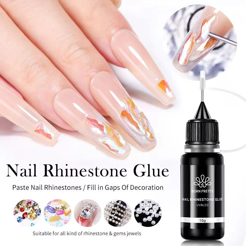 Nail Rhinestone Glue 30ML Gel Nail Glue for Nail Charm 3D Nails Bling Gel for Decoration Nails Gems Nail Supplies