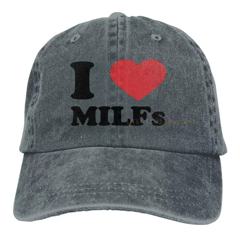 Funny Trucker Hat Milf Man I Love Fishing Fishing Baseball Cap Retro Vintage Joke Fish