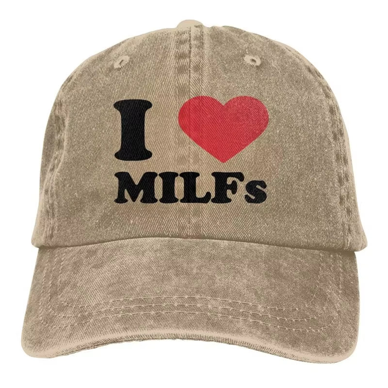 Funny Trucker Hat Milf Man I Love Fishing Fishing Baseball Cap Retro Vintage Joke Fish