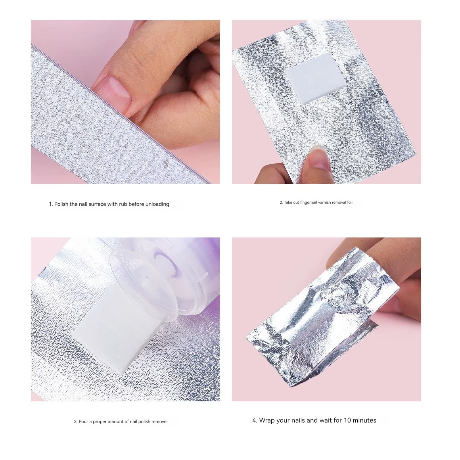 50/100Pcs/Set Nail Removal Aluminum Foil Paper with Cotton Pads Removal Nail Art Removal Tin Foil Tool Nail Supplies