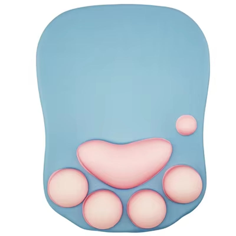 3D Mouse Pad Soft Silicone Cute Cat Paw Mouse Mat Memory Foam Wrist Rests Cushions Mousepad for Kids Laptop Computer Mousepad