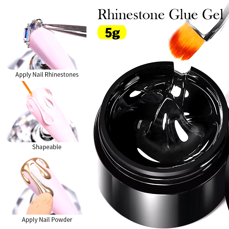 Nail Rhinestone Glue 30ML Gel Nail Glue for Nail Charm 3D Nails Bling Gel for Decoration Nails Gems Nail Supplies