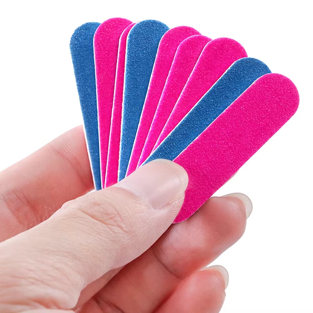 100Pcs Double Side Mini Disposable Nail Buffer File Sanding Block Grit Professional Manicure Pedicure Polish Tool Nail Supplies