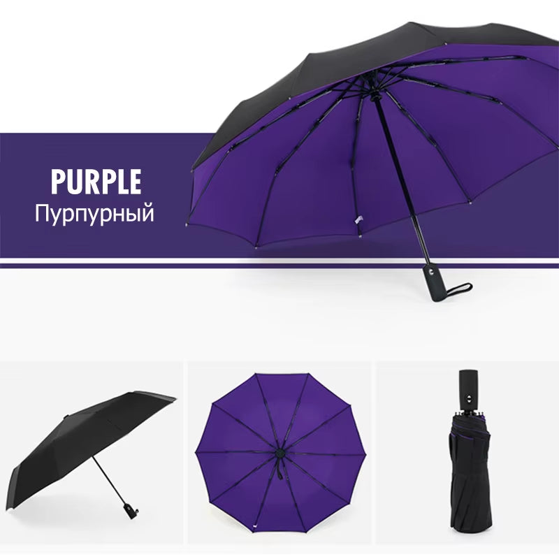 Windproof Double Layer Resistant Umbrella Fully Automatic Rain Men Women 10K Strong Luxury Business Male Large Umbrellas Parasol