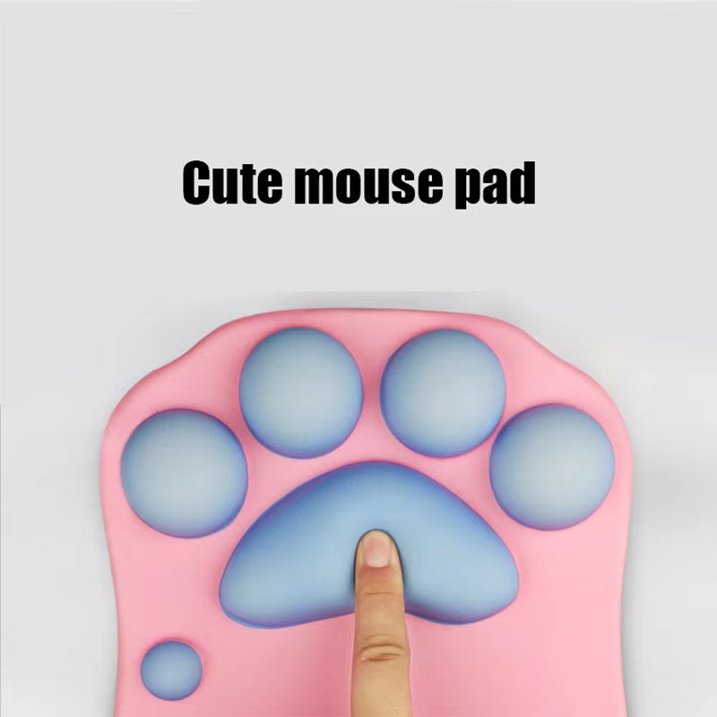 3D Mouse Pad Soft Silicone Cute Cat Paw Mouse Mat Memory Foam Wrist Rests Cushions Mousepad for Kids Laptop Computer Mousepad