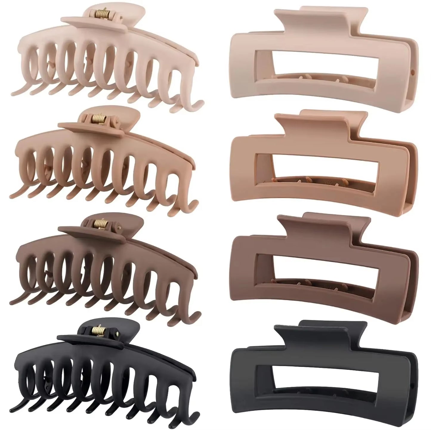 8Pcs Hair Clips for Women 4.3 Inch Large Hair Claw Clips for Women Thin Thick Curly Hair, Big Matte Clips,Strong Hold Jaw Clip