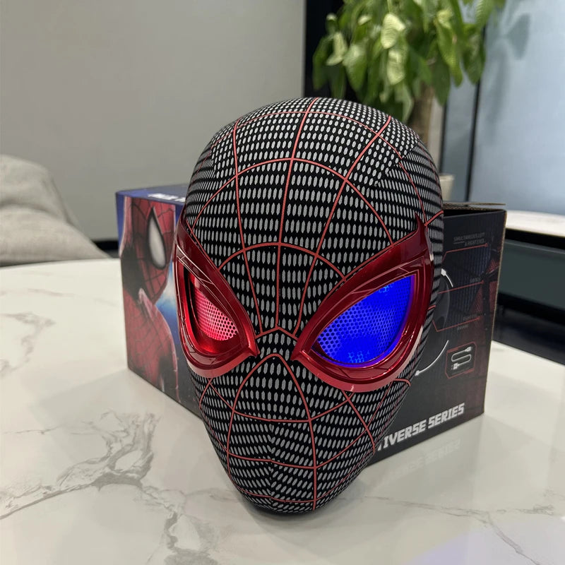 Mascara Spiderman Headgear Mask Cosplay Moving Eyes Electronic Mask Spider Man 1:1 Remote Control Elastic Toys Adults Kids Gift