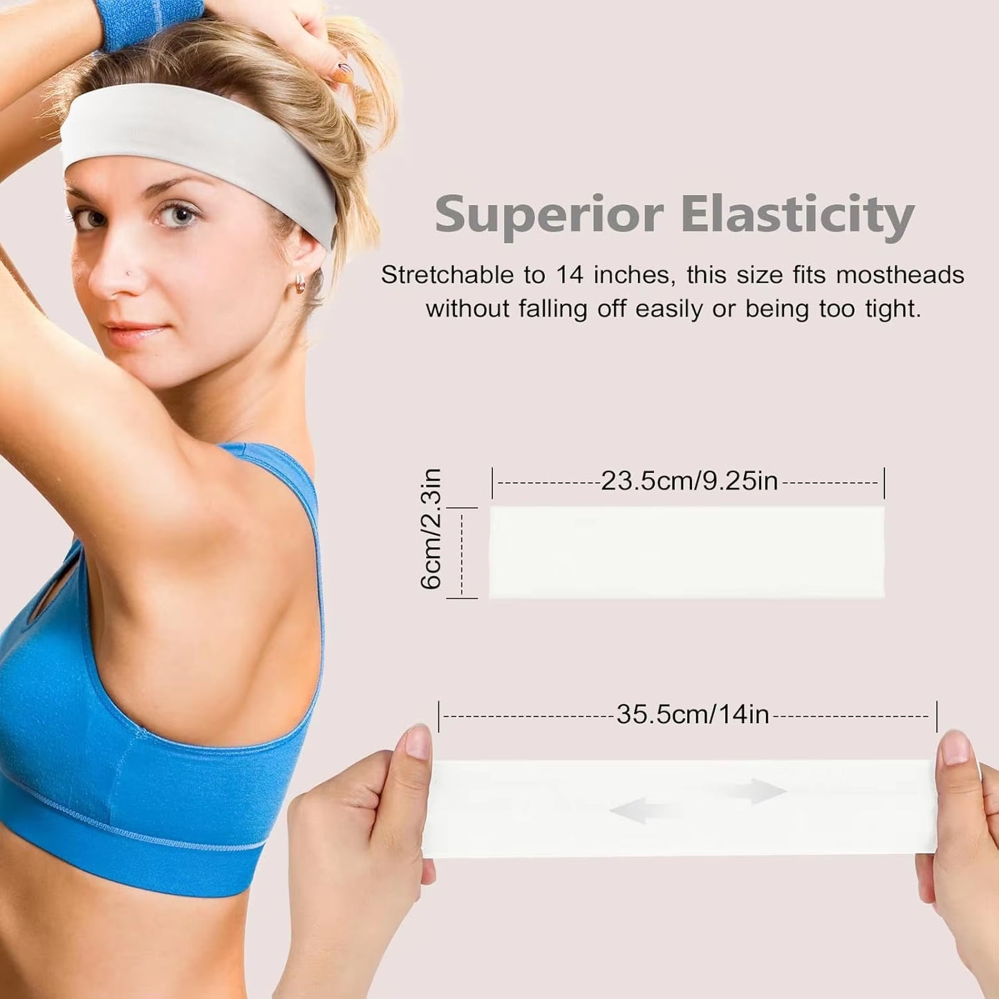 Simple Basic Solid Color Sports Yoga Headband to Absorb Sweat for Men and Women