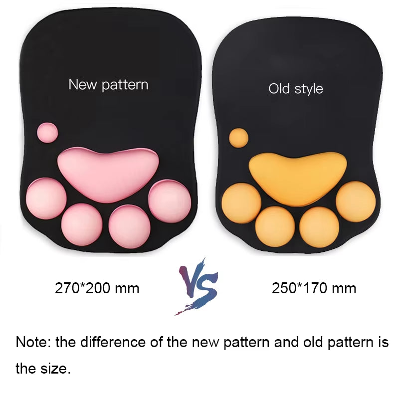 3D Mouse Pad Soft Silicone Cute Cat Paw Mouse Mat Memory Foam Wrist Rests Cushions Mousepad for Kids Laptop Computer Mousepad