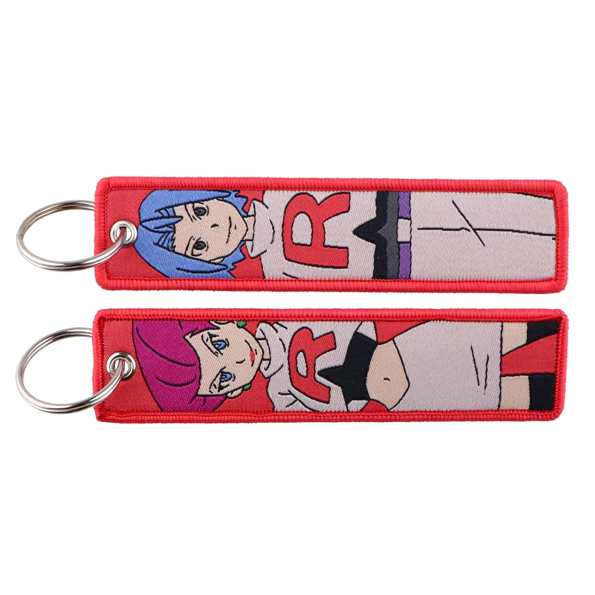 Embroidered Cute Tag Keys Car Keychains for Men Keyring Japanese Anime Women Men Novel Fashion Jewelry Accessories