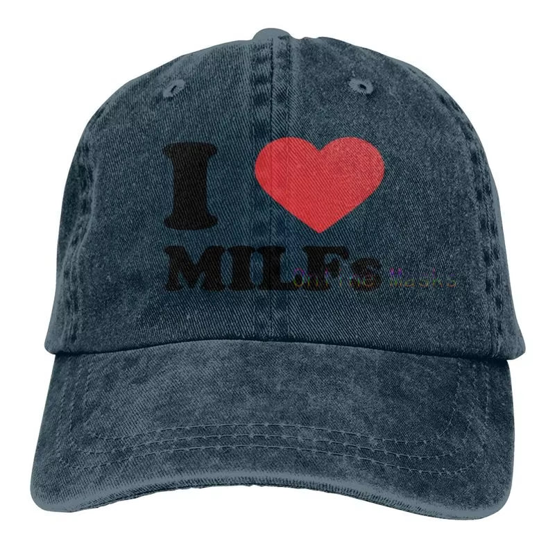 Funny Trucker Hat Milf Man I Love Fishing Fishing Baseball Cap Retro Vintage Joke Fish